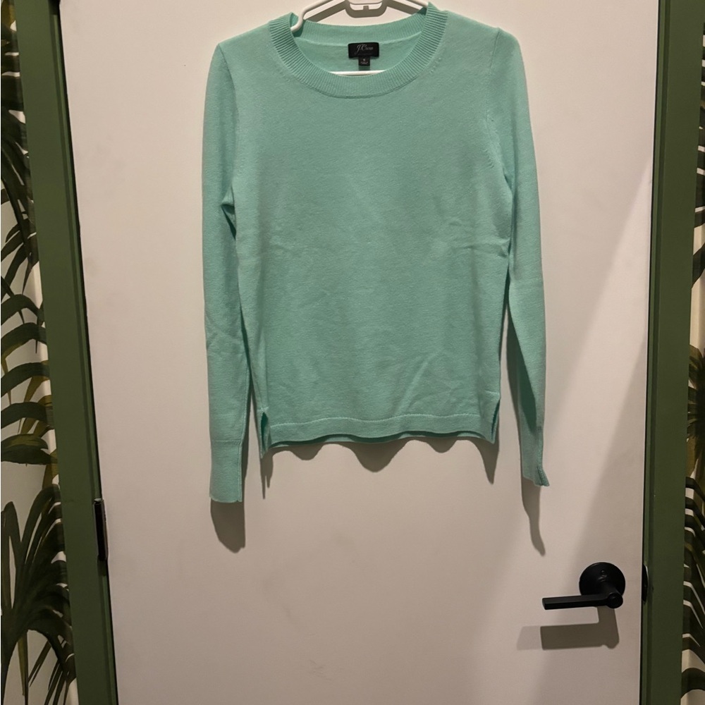 J. Crew Cashmere Mint Green Crew Neck Sweater